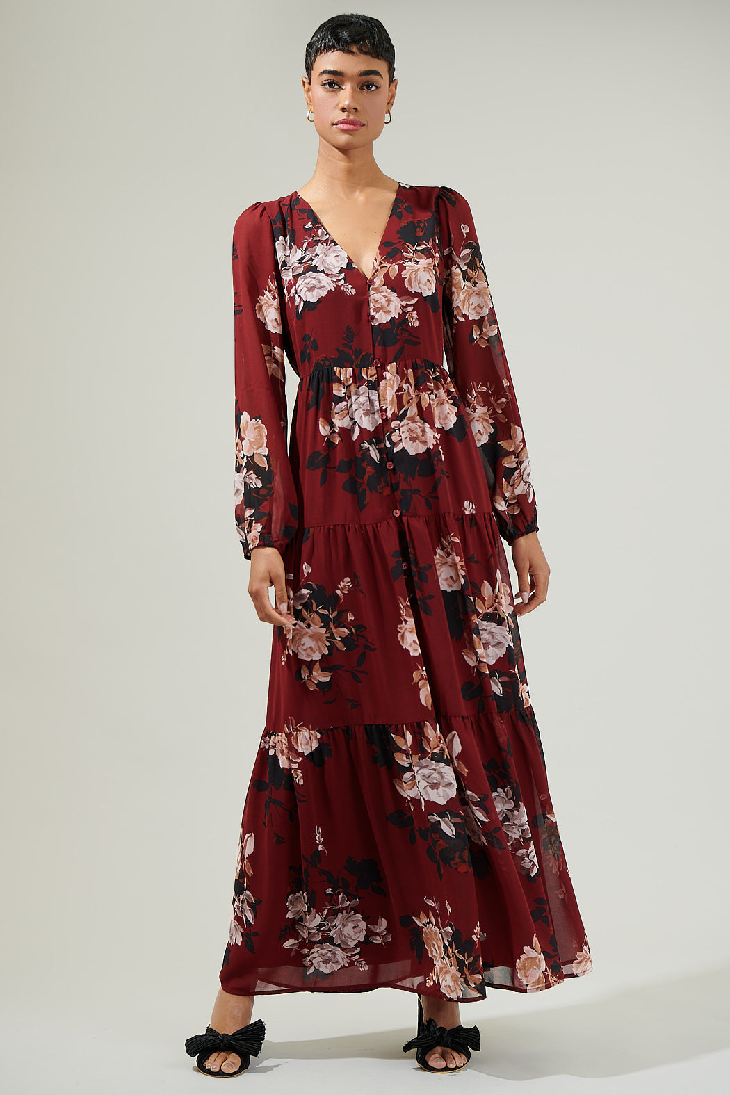 red monaco maxi dress Susana Monaco String Gather Maxi Dress in Perfect Red