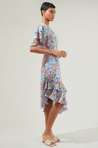 Posy Blossom One Shoulder Asymmetrical Dress