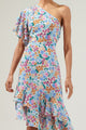 Posy Blossom One Shoulder Asymmetrical Dress
