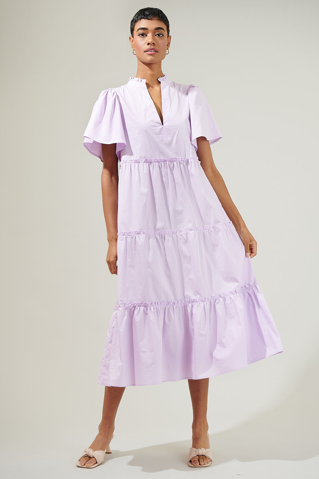 purple poplin dress Tibi Eco Poplin Strappy Dress Eggplant