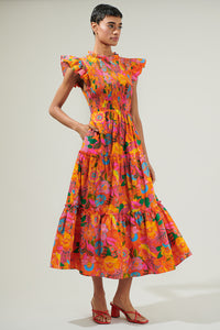 Idalia Floral Smocked Midi Dress