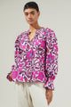 Aubrey Floral Russo Pleated Long Sleeve Blouse