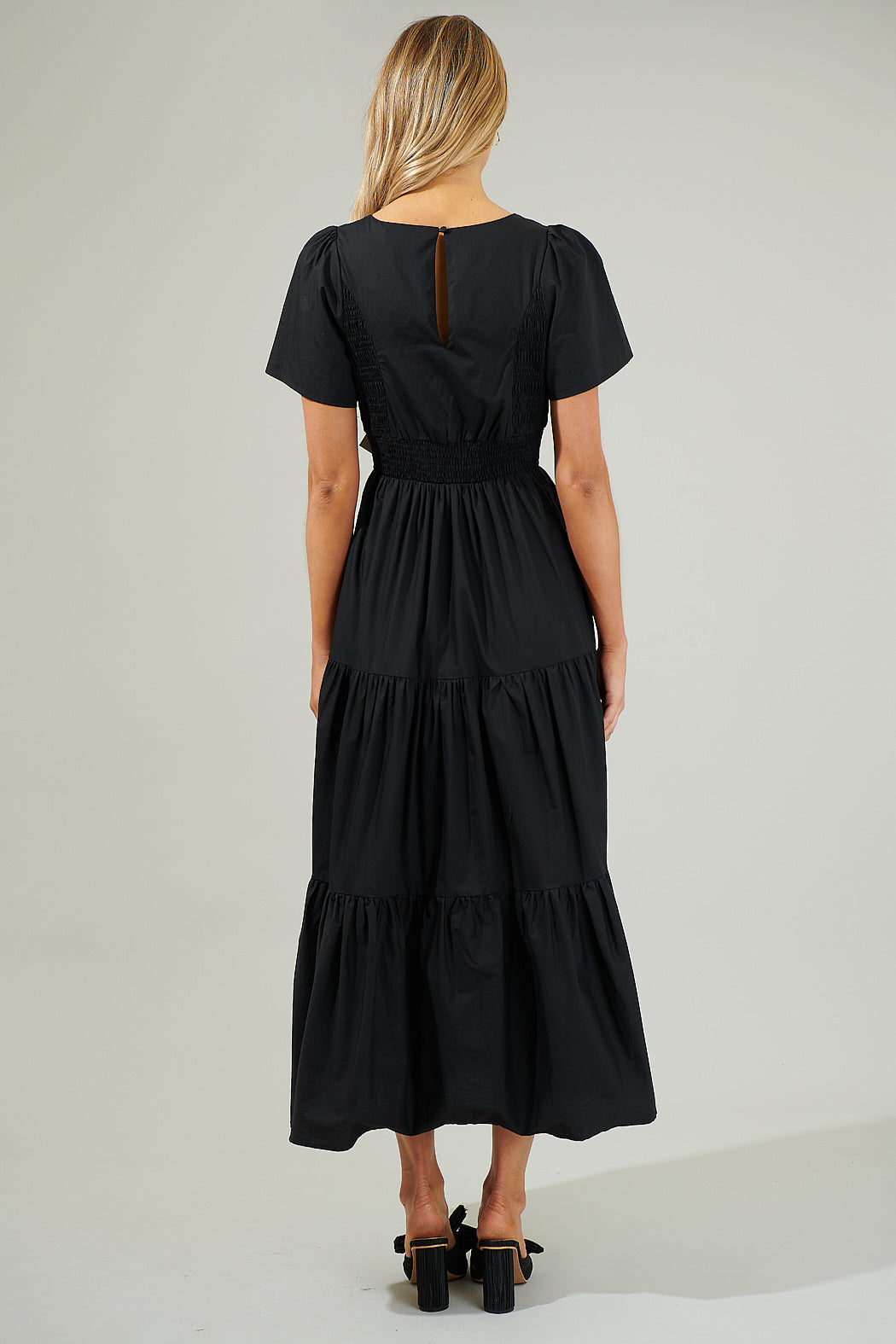 Alexis Poplin Tiered Midi Dress CHERRY-RED / XS