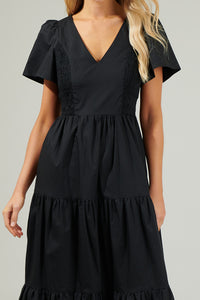 Alexis Poplin Tiered Midi Dress