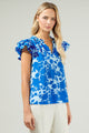 Marinelle Floral Bellissima Ruffle Sleeve Top