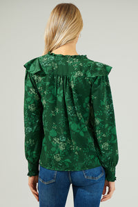 Woodland Floral Ruffle Blouse