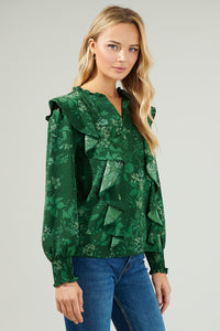 Woodland Floral Ruffle Blouse