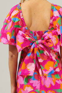 Daphne Floral Marion Puff Sleeve Babydoll Mini Dress