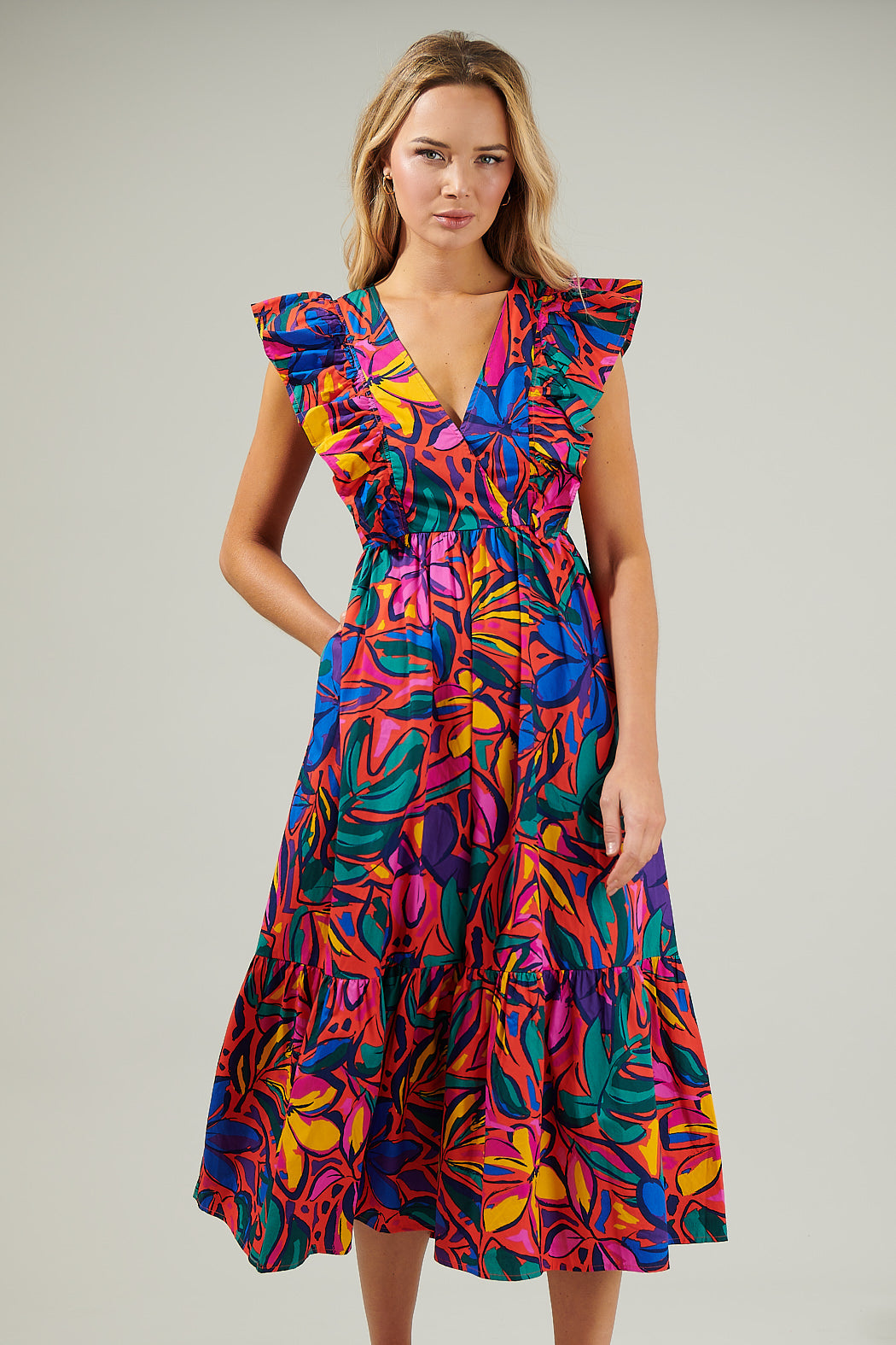 surplice midi dress Plus Size - Surplice Midi Dress