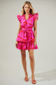 Jolene Abstract Marisol Tiered Mini Dress