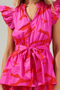 Jolene Abstract Marisol Tiered Mini Dress