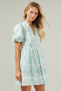 Evelyn Eyelet Jacey Babydoll Mini Dress