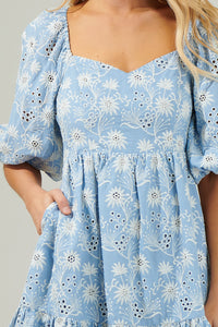 Moonflower Eyelet Evy Sweetheart Mini Dress