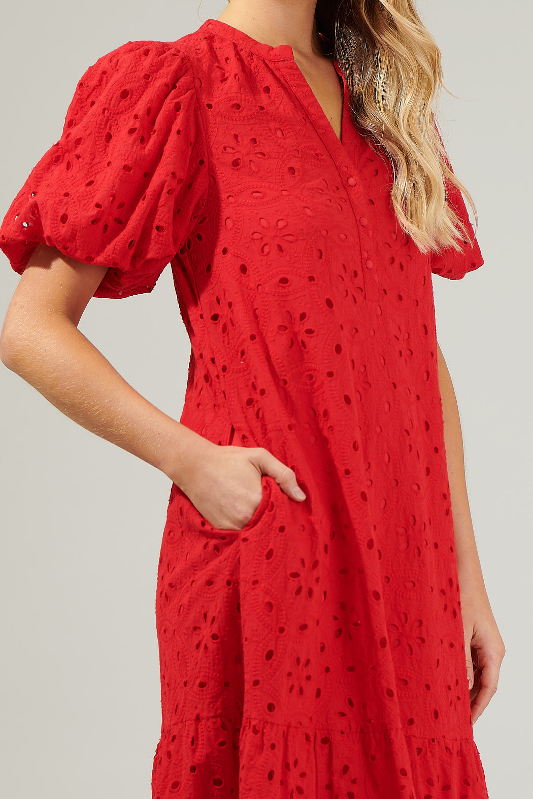 Villa Nova Eyelet Midi Dress ORCHID / S by Sugarlips Villa Nova Eyelet Midi Dress ORCHID / S by Sugarlips