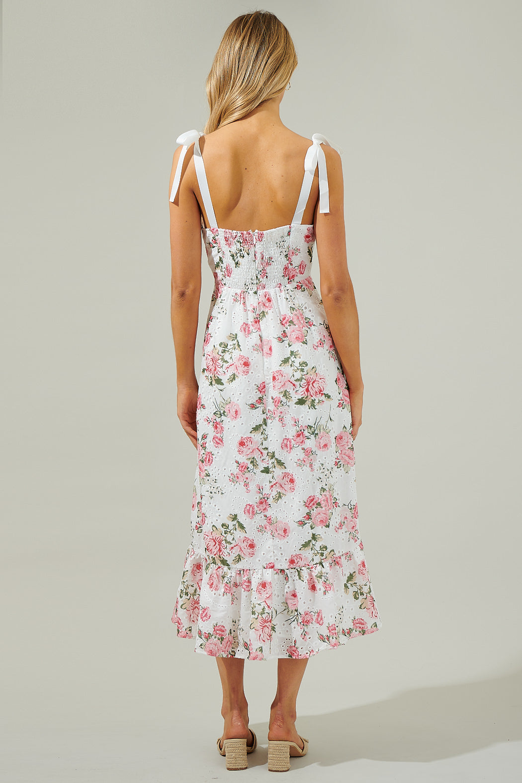 Villa Garden Eyelet Midi Dress Sugarlips Villa Garden Eyelet Midi Dress Sugarlips