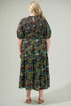 Yorbie Floral Frazier Smocked Tiered Midi Dress Curve