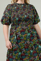 Yorbie Floral Frazier Smocked Tiered Midi Dress Curve