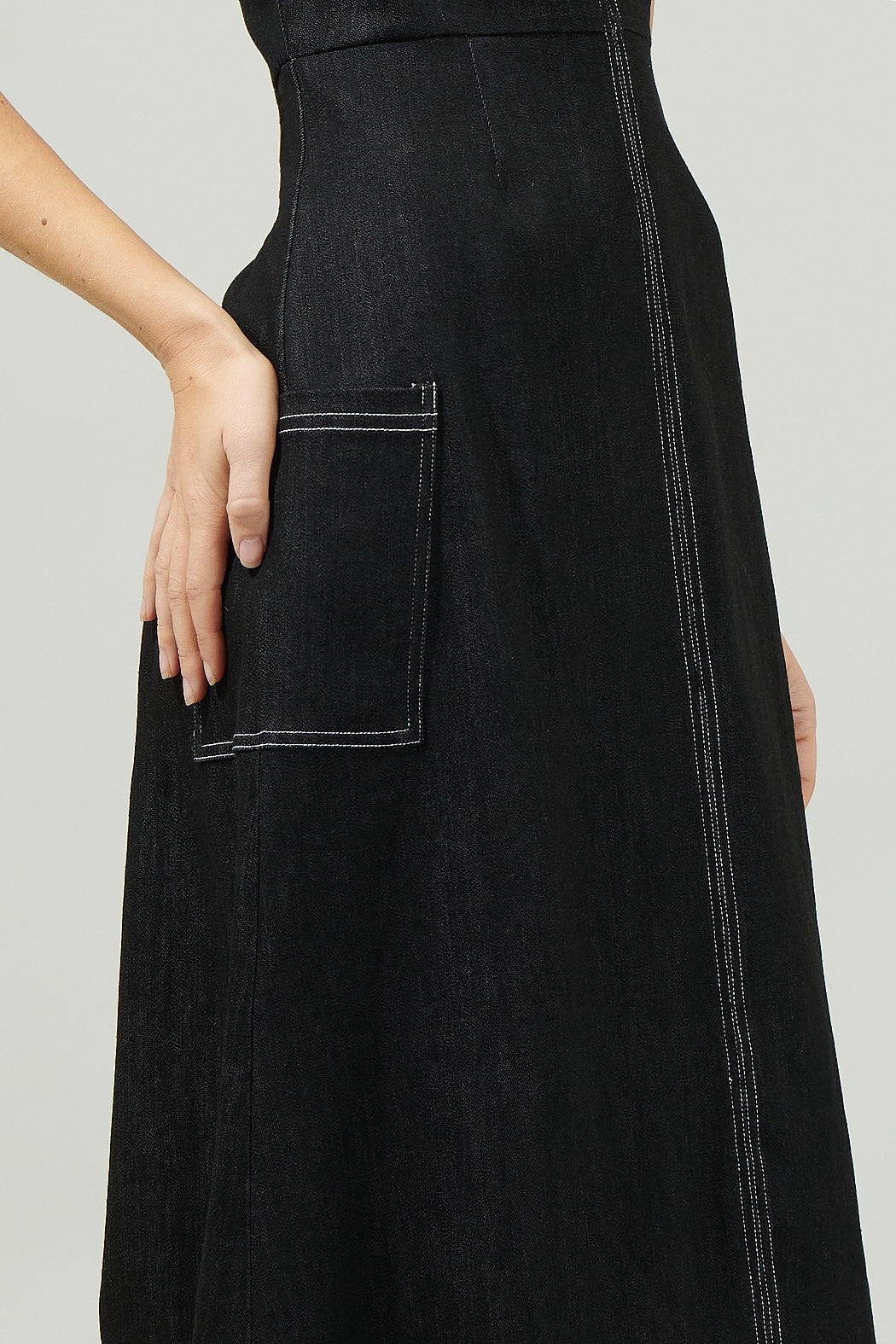 Sulema Halter Denim Dress Black / XL by Sugarlips Sulema Halter Denim Dress Black / XL by Sugarlips