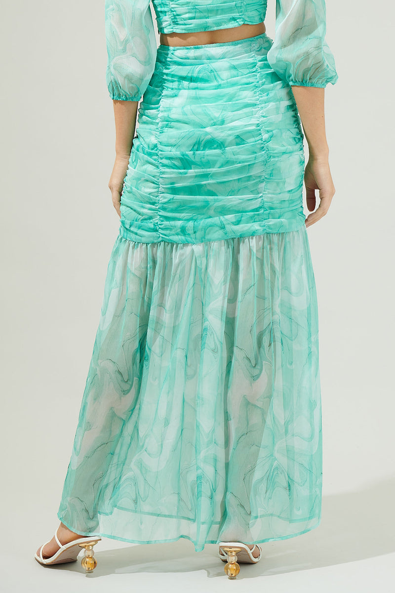 Judie Shirred Slit Maxi Skirt Sugarlips