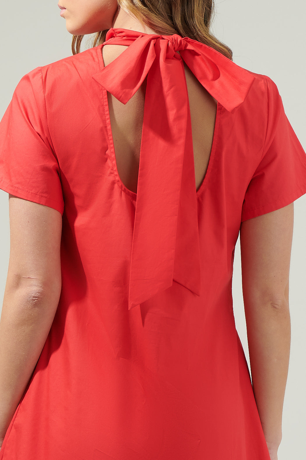 red back bow dress Backless Gown with Oversized Bow Detail 47669