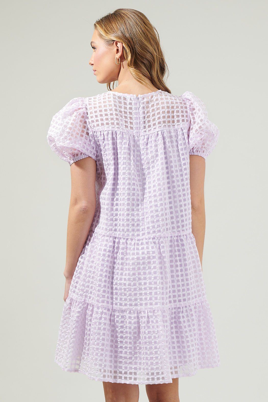 purple tiered mini dress Lilac Strapless Tulle Tiered Mini Dress
