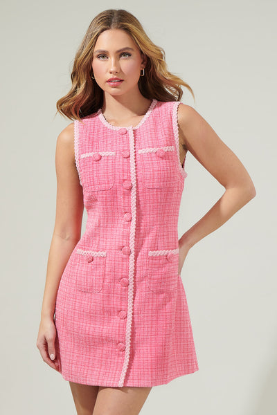Elvia Tweed Mini Dress – Sugarlips