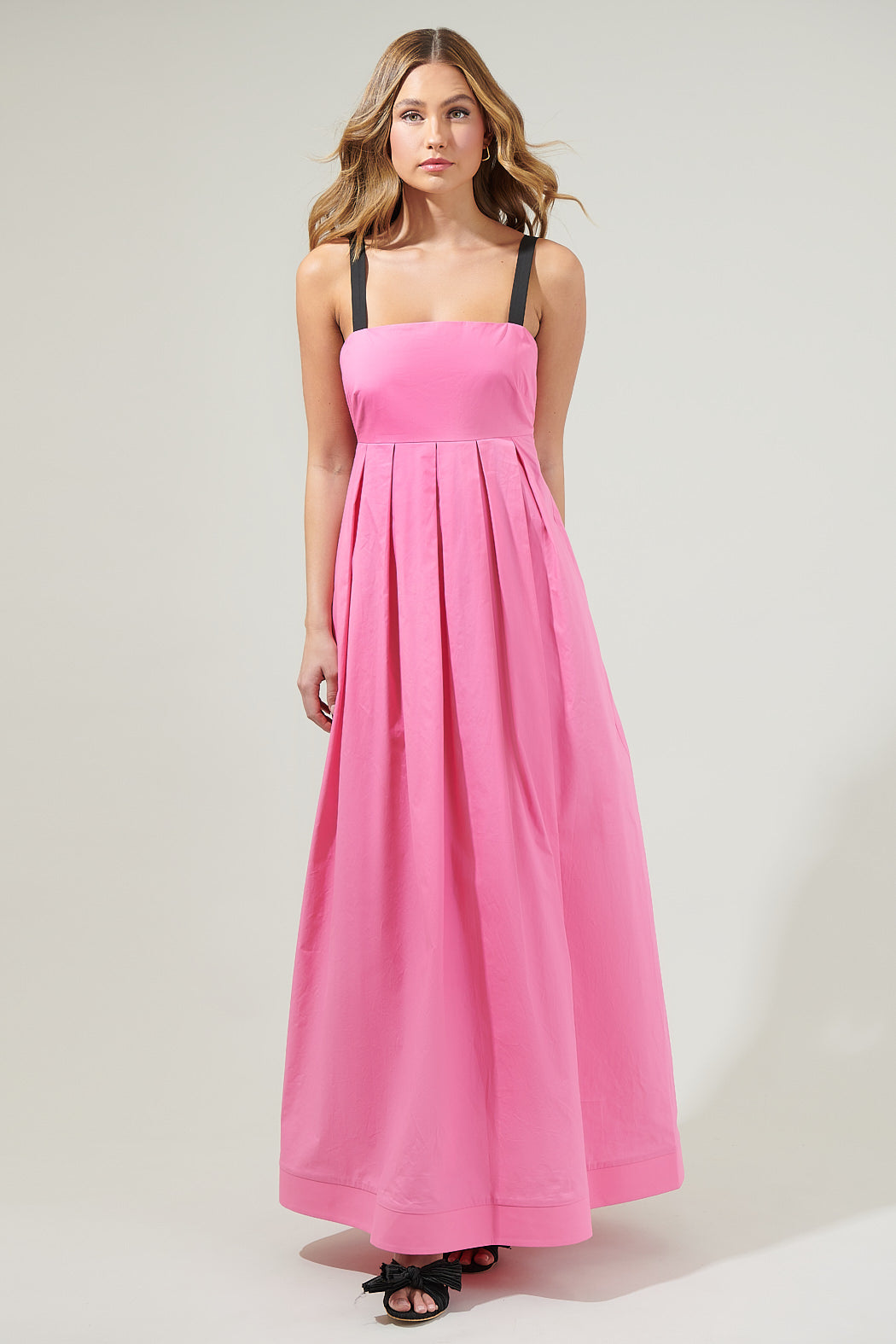 pleated maxi dress pink Fabiola Pleated Maxi Dress PINK / M by Sugarlips