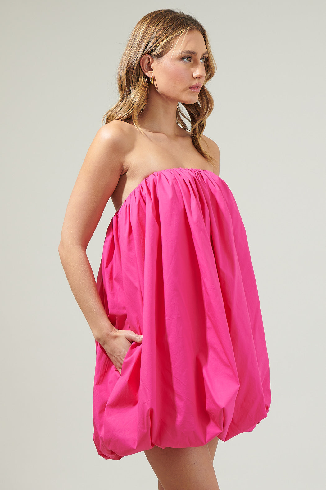 Delphi Strapless Bubble Mini Dress FUCHSIA / XL by Sugarlips Delphi Strapless Bubble Mini Dress FUCHSIA / XL by Sugarlips