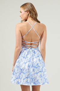Azul Tropical Back Tie Mini Dress