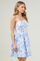 Azul Tropical Back Tie Mini Dress
