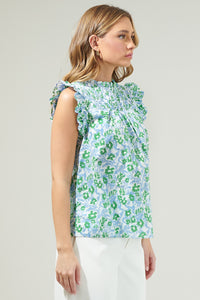 Ayana Floral Ruffle Smocked Top