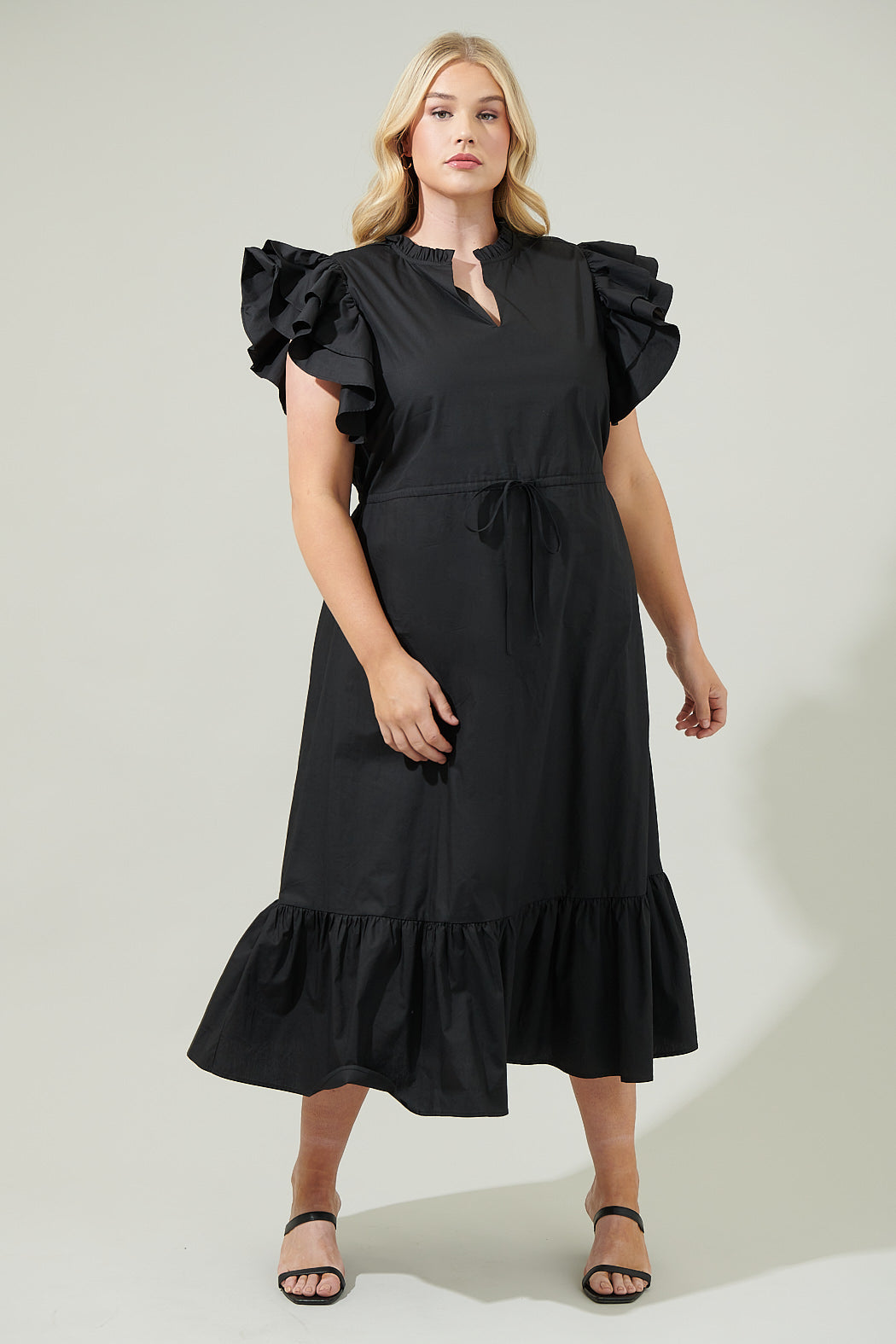 ruffle dresses midi One Shoulder Embellished Dress Red 58 Bust Blue Long Sleeve V-Neck Micro