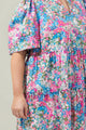 Avery Blossom Dixie Split Neck Shift Dress Curve
