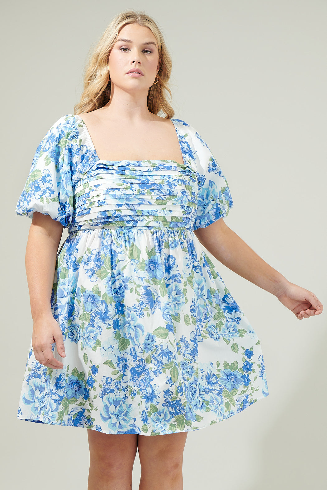 SUGARLIPS Women's Truth Be Told Floral Print Minidress - Blue - Mini dresses SUGARLIPS Women's Truth Be Told Floral Print Minidress - Blue - Mini dresses