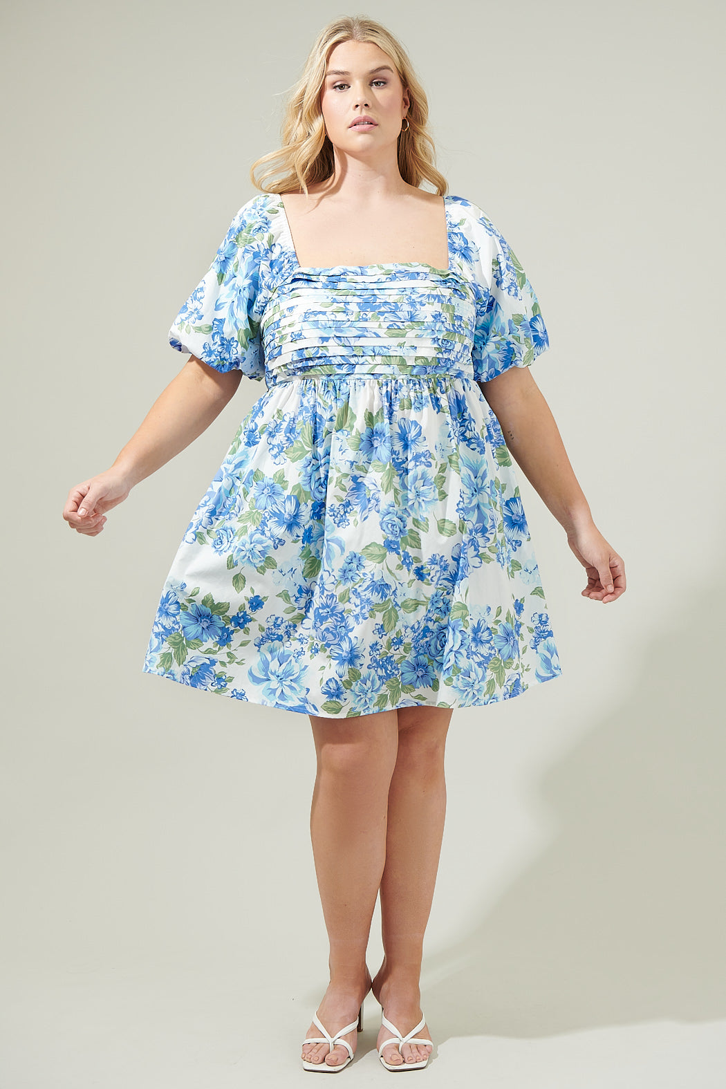 SUGARLIPS Women's Truth Be Told Floral Print Minidress - Blue