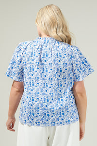 Luray Floral Lily Floral Ruffle Blouse Curve