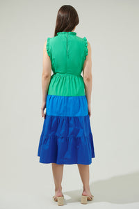 Marilu Color Block Midi Dress