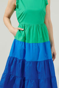 Marilu Color Block Midi Dress