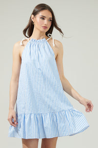 Striped Rumba Halter Mini Dress