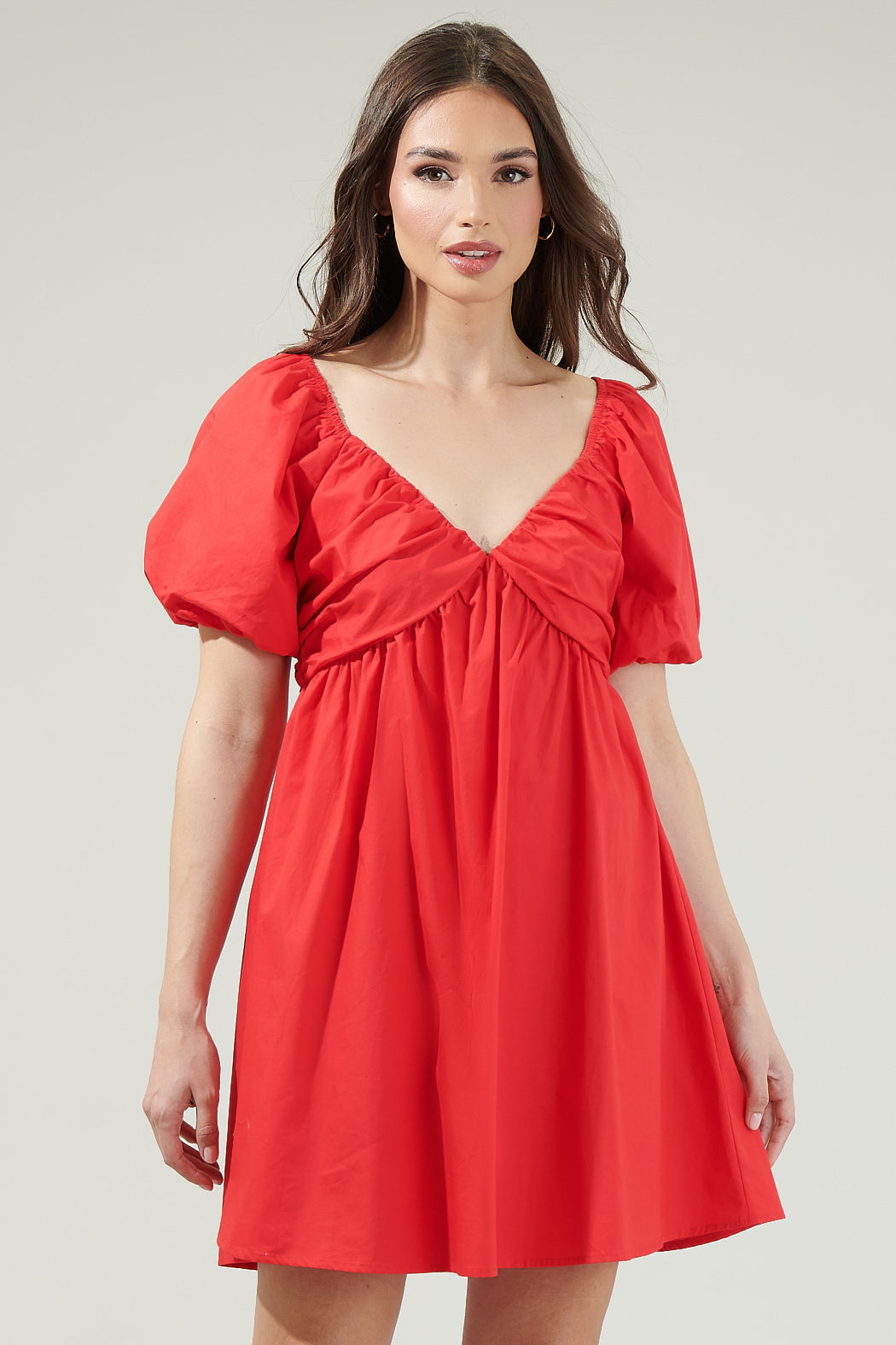 red poplin mini dress Yara Mini Dress