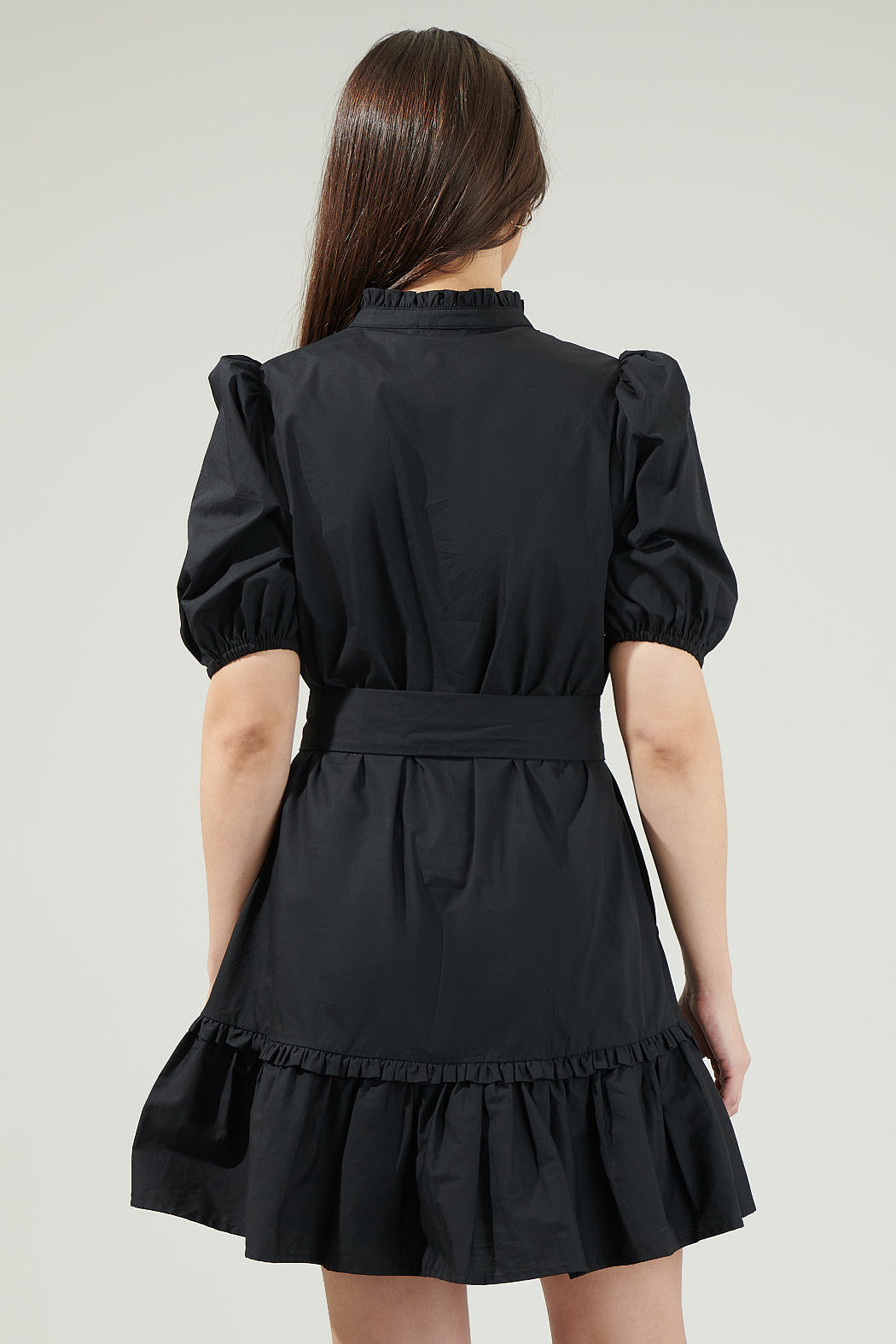 Sasha Split Neck Shift Mini Dress Black / S by Sugarlips Sasha Split Neck Shift Mini Dress Black / S by Sugarlips