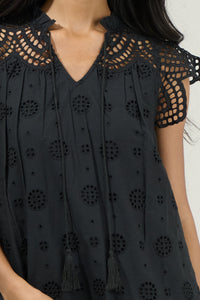 Finna Lace Tassel Tie Top