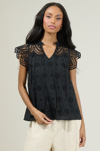 Finna Lace Tassel Tie Top