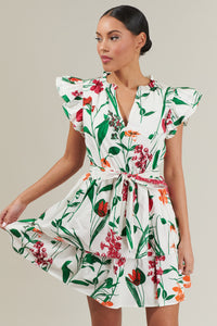 Anne Floral Ruffle Mini Dress