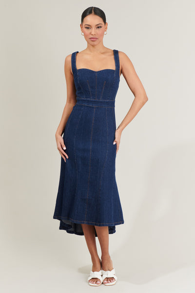 Gabriella Denim Midi Dress – Sugarlips