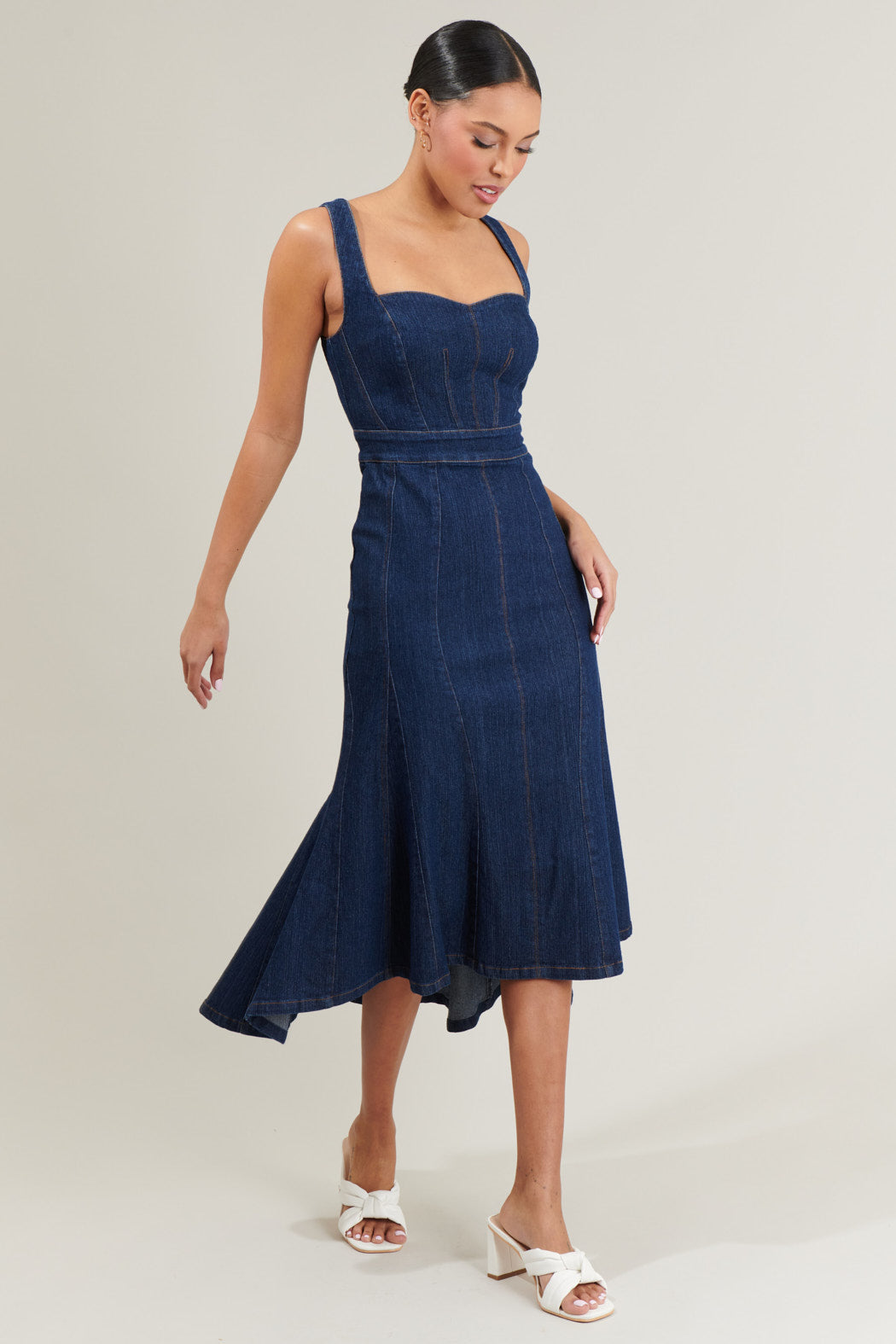 casual denim midi dress Denim Midi Dresses | Casual Denim Midi Dresses