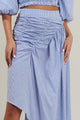 Sammy Striped Belen Ruched Midi Skirt