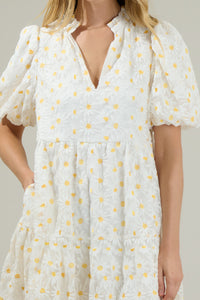 Aster Sunflower Floral Jacey Babydoll Eyelet Mini Dress – Sugarlips