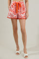 Juny Floral High Waist Mini Shorts