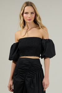 Belen Elvie Smocked Cropped Top